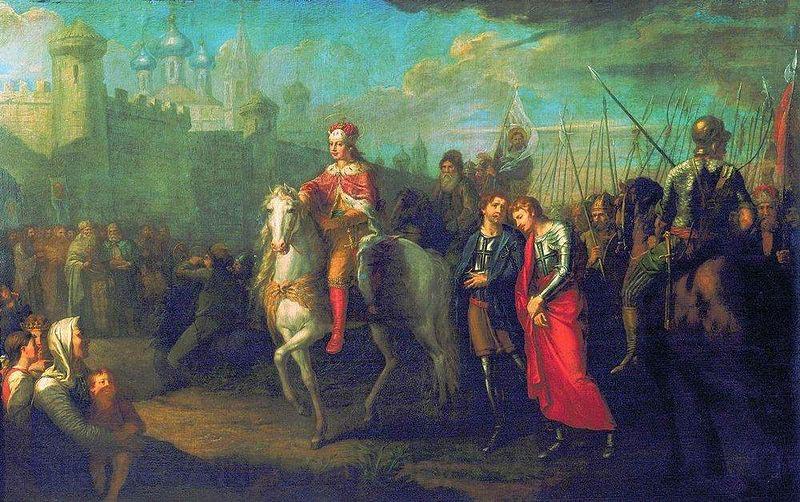 Grigoriy Ugryumov Alexander Nevsky in Pskov, after they victory over the Germans France oil painting art